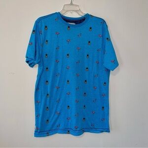 Huntington BC Surf Team Flamingo and Pineapple Crew Neck T-Shirt Size XL